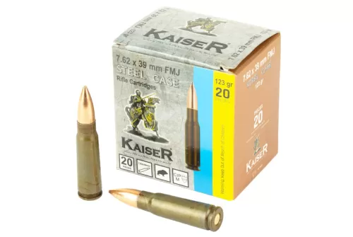 Century Arms Kaiser 7.62x39mm, 123gr FMJ Steel Case, 20rd Box