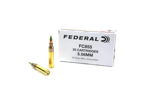 Federal FC855 Green Tip Rifle Ammunition 5.56X45 NATO 62gr FMJ 3113 fps 20/ct
