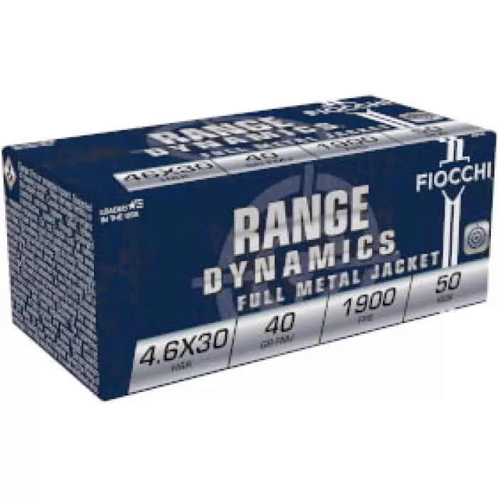 Fiocchi Range Dynamics 4.6X30MM H&K, 40gr, JHP [MPN: 46EXC] - 1000 rounds