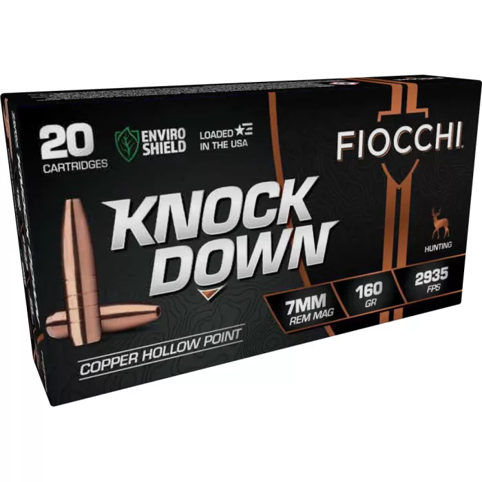Fiocchi 7RMCHA Knock Down Enviro Shield 7mm Rem Mag 160 Gr Hollow Point HP 20