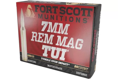 Fort Scott Munitions 7mm REM MAG 150 Grain SCS Solid Copper Spun Brass Cased Rifle Ammo, 21 Rounds, 7MMMAG-150-SCV