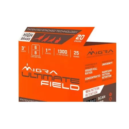 Migra Ultimate Field 20ga 3in #6-8 Stacked 1-1/4oz 25rds - M-20UF-6-8