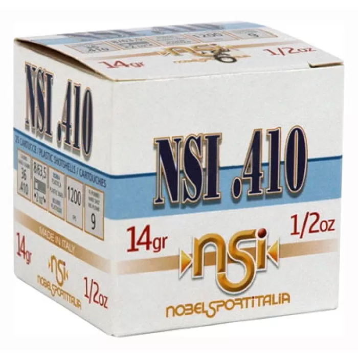 Nobelsport Ammo .410 2.5'' 1200fps. 1/2oz. #9 25-pack