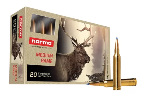 Norma Bondstrike 7mm REM MAG 165 Grain Lead Bonded Brass Cased Rifle Ammo, 20 Rounds, 20171522