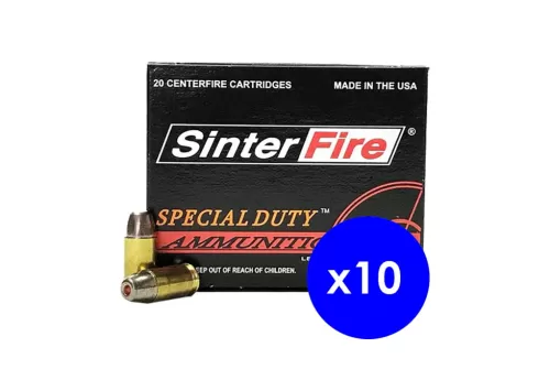 SinterFire Special Duty 9mm Luger 100 grain HP Brass Cased Centerfire Pistol Ammo, 200 Rounds, SF9100SD