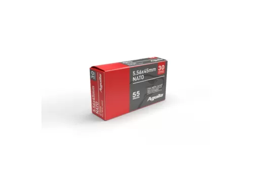 Aguila Rifle Ammunition 5.56X45 NATO 55 Grain FMJ 3164 fps 2250/ct (75-30/ct)