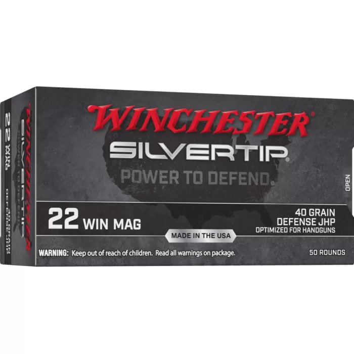 Winchester .22 Winchester Magnum Rimfire 40 Grain Jacketed Hollow-Point Rimfire Ammunition, 50 Rounds, W22MST