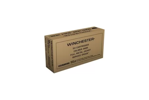 Winchester Service Grade 9mm Luger 115 Grain Full Metal Jacket 500 Round Case