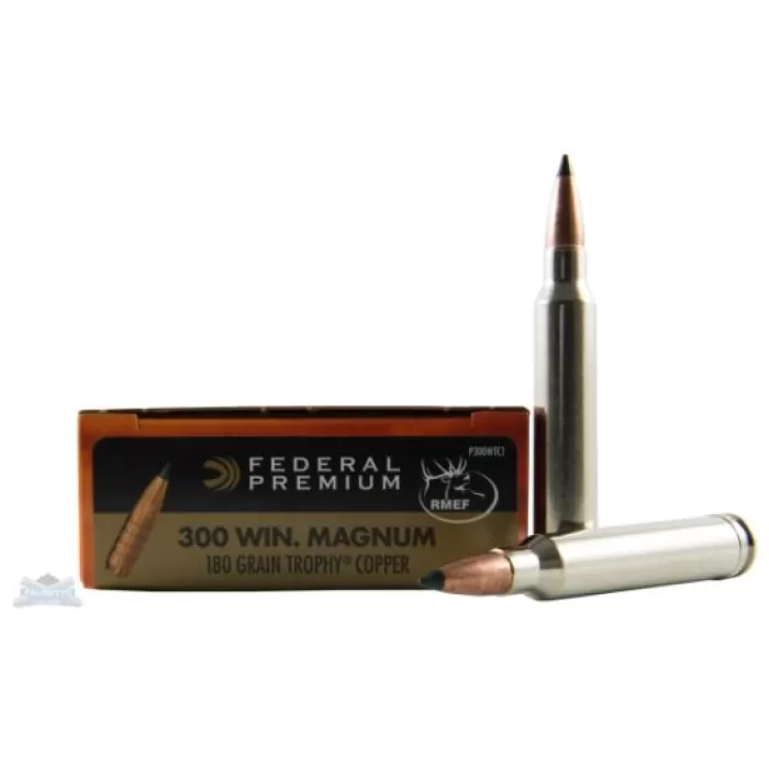 Federal 300 Winchester Magnum 180gr Trophy Copper Vital-Shok Ammunition 20rds - P300WTC1 Federal 300 Winchester Magnum 180gr Trophy Copper Vital-Shok Ammunition 20rds - P300WTC1