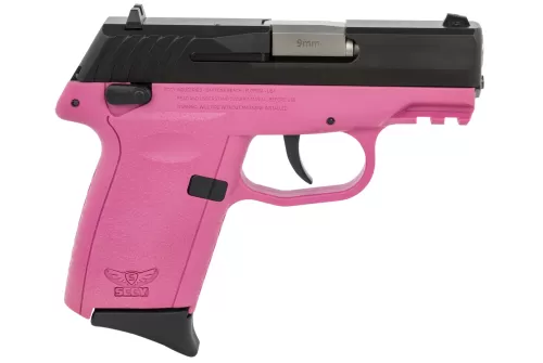 9mm Black Slide Pink Grip