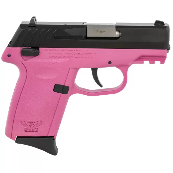 9mm Black Slide Pink Grip