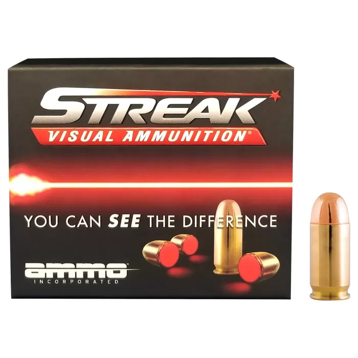 Ammo, Inc. Streak Visual Handgun Ammo - 9mm Luger - 147 Gr. - 20 Rounds - Total Metal Jacket