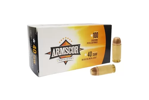 Armscor 50316 Precision Value Pack 40 S&W 180 GR Full Metal Jacket 100 Per Box/ 12 Case