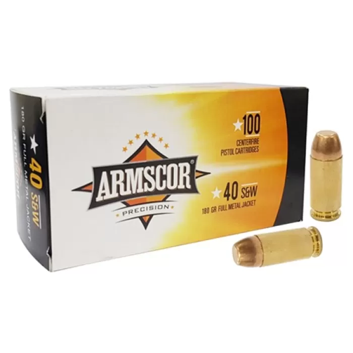 Armscor 50316 Precision Value Pack 40 S&W 180 GR Full Metal Jacket 100 Per Box/ 12 Case