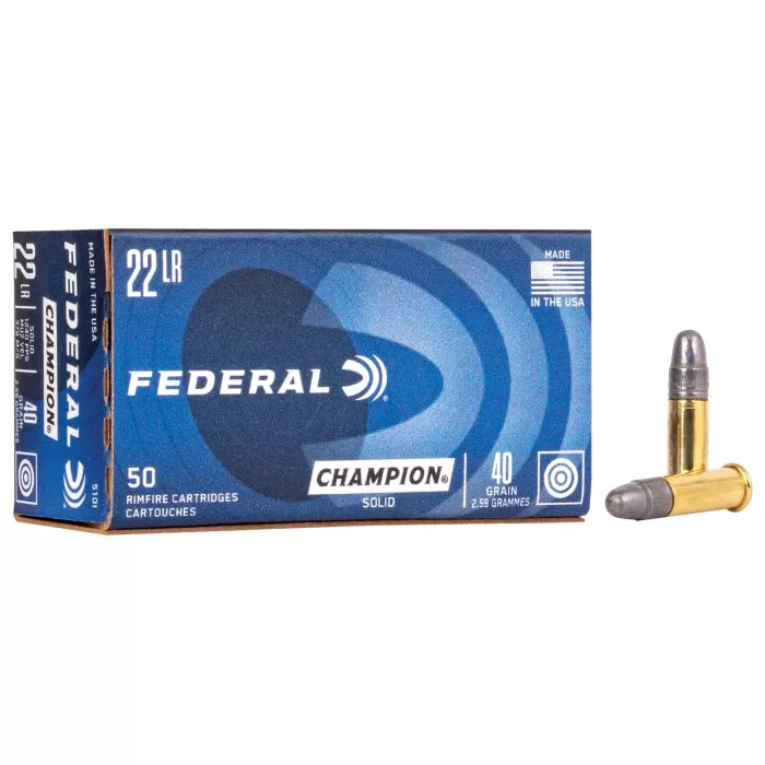 Federal Champion .22 LR 40 Grain Rimfire Ammo