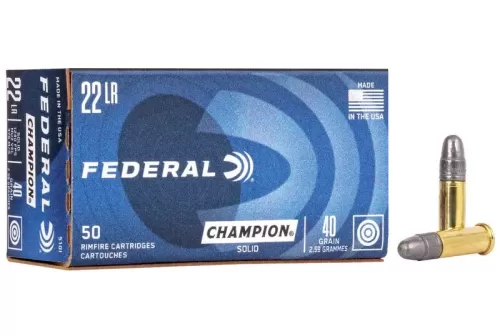 Federal Champion .22 LR Rimfire Ammo - 50 Rounds