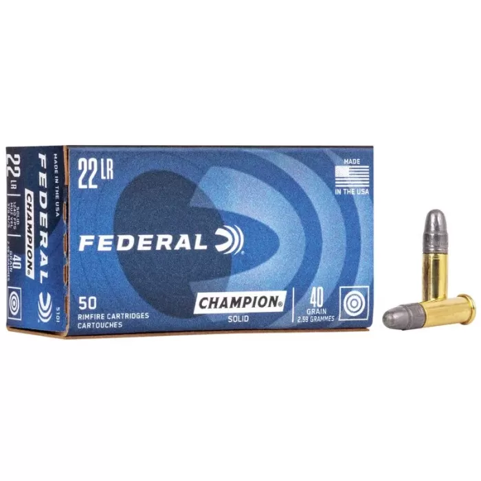 Federal Champion .22 LR Rimfire Ammo - 50 Rounds