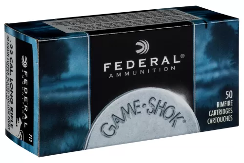 Federal Premium Small Game .22 Long Rifle 38 Grain Jacketed Hollow Point Rimfire Ammunition, 50 Rounds, 712