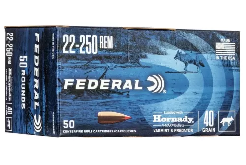 Federal Varmint & Predator 22-250 Rem 55 Grain Hornady V-Max 50 Round Box