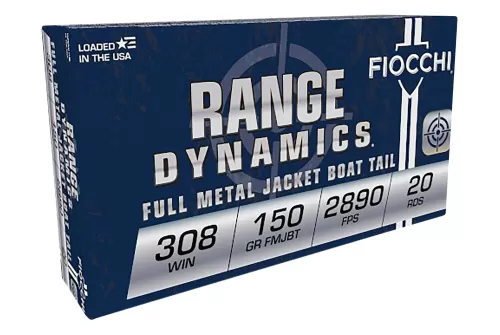 Fiocchi Shooting Dynamics Centerfire Rifle Ammo - .308 Winchester - 150 Grain - 20 Rounds - FMJ Boat Tail