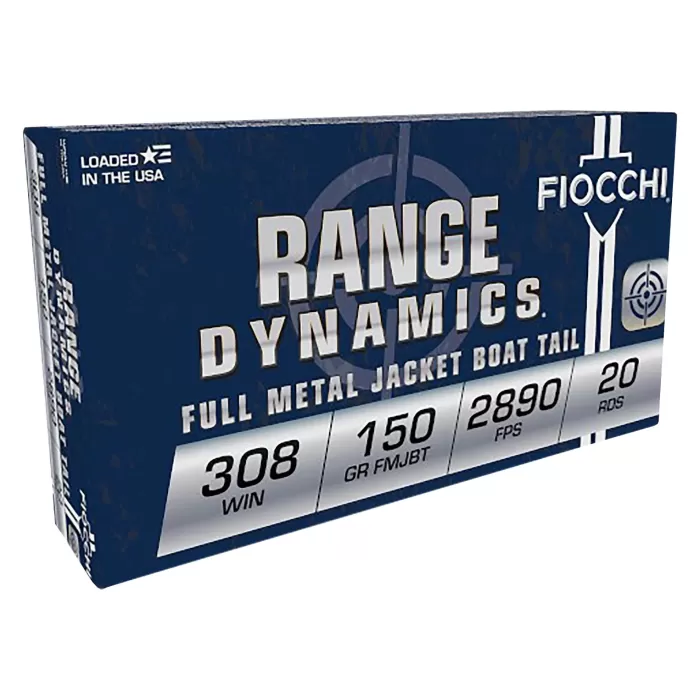 Fiocchi Shooting Dynamics Centerfire Rifle Ammo - .308 Winchester - 150 Grain - 20 Rounds - FMJ Boat Tail