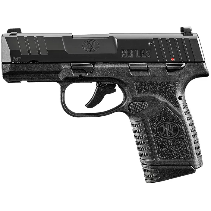 FN 66101420 Reflex 9mm Luger 10+1 3.30" Micro-Compact Frame Black PVD Serrated Steel Slide w/Picatinny Rail Stippled Grip Ambidextrous