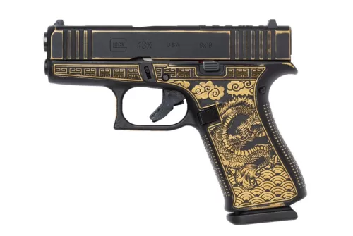 Glock 43X Compensated Black / Gold 9mm 3.4