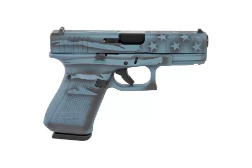 Glock G19 Gen5 Compact 9mm Luger 4.02in Blue Titanium Flag Cerakote Pistol - 15+1 Rounds