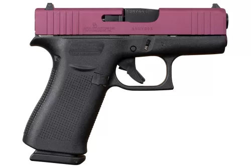 GLOCK G43X Semi-Auto Pistol with Custom Cerakoted Slide - Black Cherry Slide