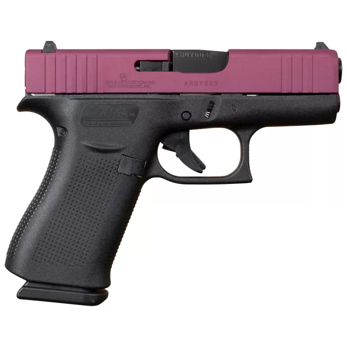 GLOCK G43X Semi-Auto Pistol with Custom Cerakoted Slide - Black Cherry Slide