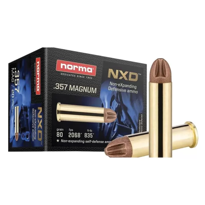 Norma NXD .357 Magnum Non-Expanding Self-Defense Ammo (20/box) 611640020