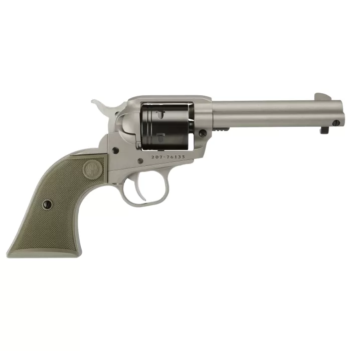 Ruger Wrangler Single-Action Rimfire Revolver with Silver Cerakote Finish - O.D. Green - 4.62 Ruger Wrangler Single-Action Rimfire Revolver with Silver Cerakote Finish - O.D. Green - 4.62