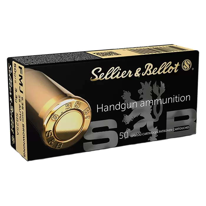 Sellier & Bellot .25 ACP 50 Grain FMJ Handgun Ammo