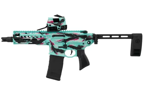 SIG SAUER MCX Rattler 300 AAC Blackout 6.75in 30rd Miami Tiger Stripe Semi-Auto Pistol (PMCX-300B-6B-LT-MTS)