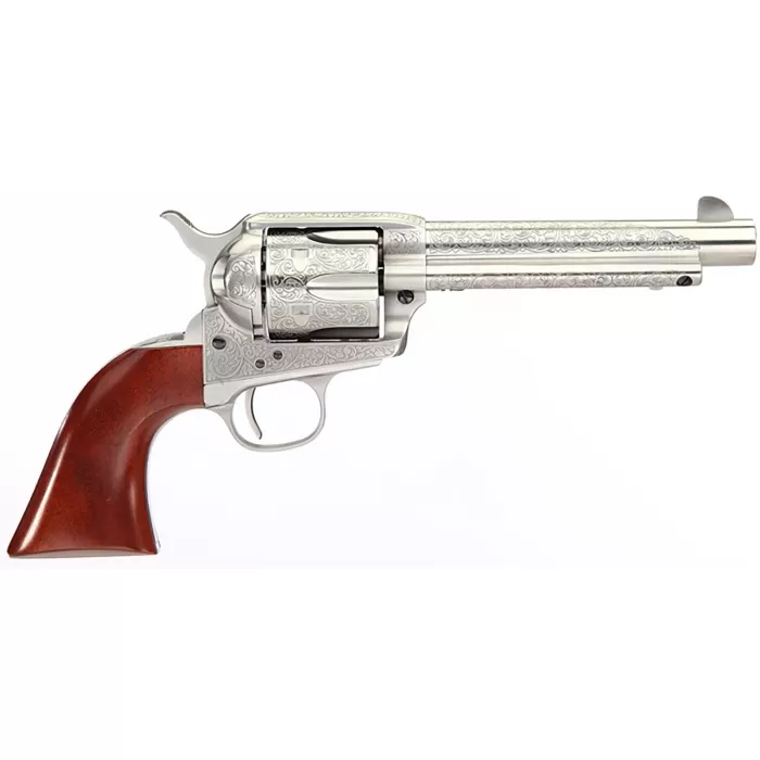 Taylors and Co Cattleman Floral Engraved Nickel .45 LC 5.5 Taylors and Co Cattleman Floral Engraved Nickel .45 LC 5.5