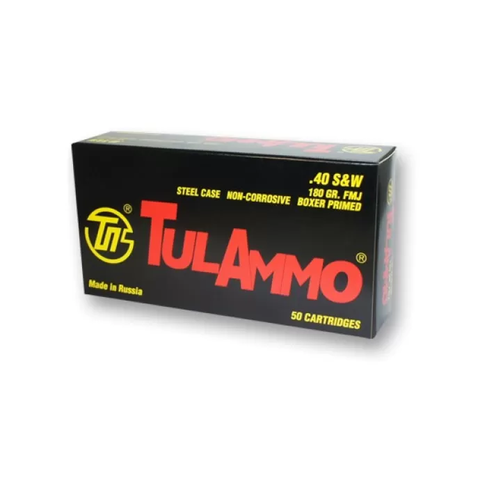 TULA 40SW 180GR FMJ STEEL CASE 50/10 TULA 40SW 180GR FMJ STEEL CASE 50/10