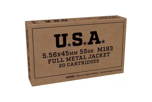 USA SERVICE GRADE 5.56MM NATO AMMO - 105-004-477WB 5.56MM NATO 55GR FULL METAL JACKET 20/BOX