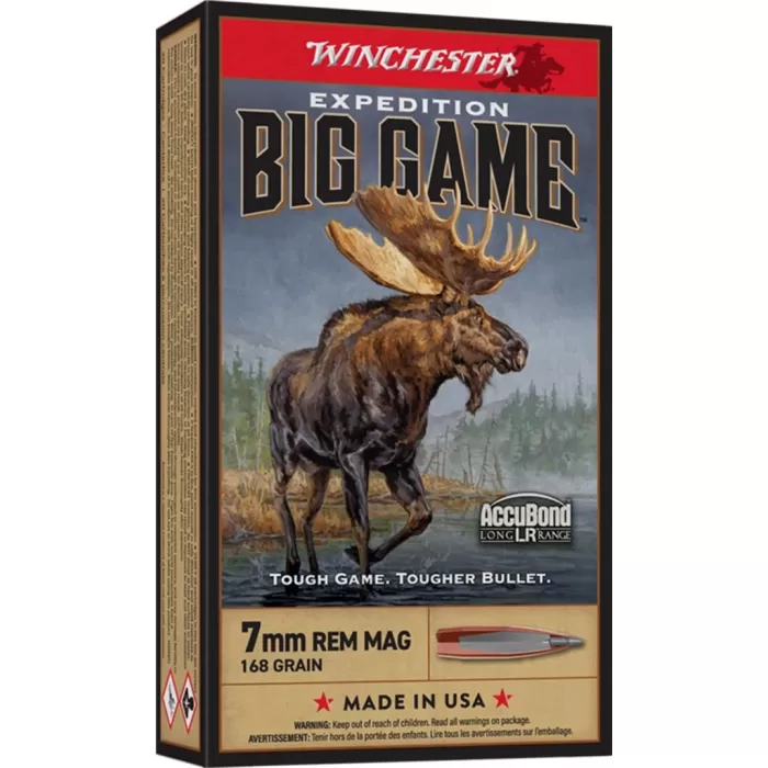Winchester Expedition Big Game Long Range 7mm Remington Magnum 168 Grain AccuBond LR Centerfire Rifle Ammo Winchester Expedition Big Game Long Range 7mm Remington Magnum 168 Grain AccuBond LR Centerfire Rifle Ammo