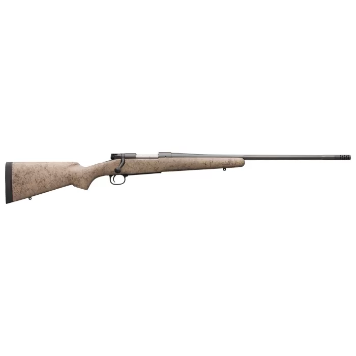 Winchester Model 70 Extreme Weather MB Bolt-Action Rifle in Tan/Black Spiderweb - 6.5 PRC