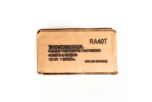 Winchester Ranger T-Series Hollow Point 40 S&W Ammo 50 Round Box - Black Nickel Plated Casing