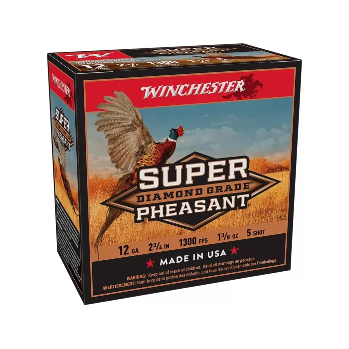 Winchester Super Pheasant Diamond Grade 12 Gauge 1oz 2.75in Centerfire Shotgun Buckshot Ammunition, 25 Rounds, SPDG125