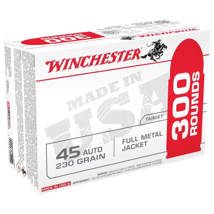 Winchester USA Handgun Ammo Bulk Pack - .45 Automatic Colt Pistol - 230 Grain