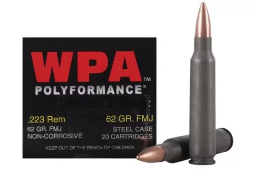 Wolf .223 Rem, 62gr, Full Metal Jacket, Steel Case, 20rd Box