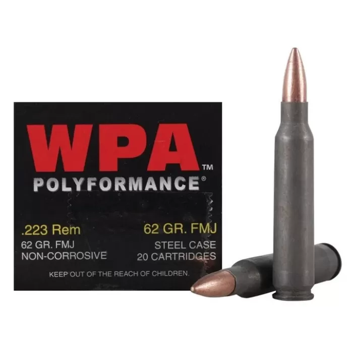 Wolf .223 Rem, 62gr, Full Metal Jacket, Steel Case, 20rd Box