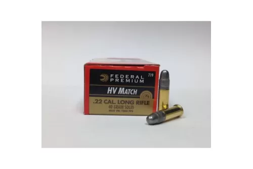 Federal 22 Long Rifle 40gr Solid Gold Medal Ammunition 50rds - 719