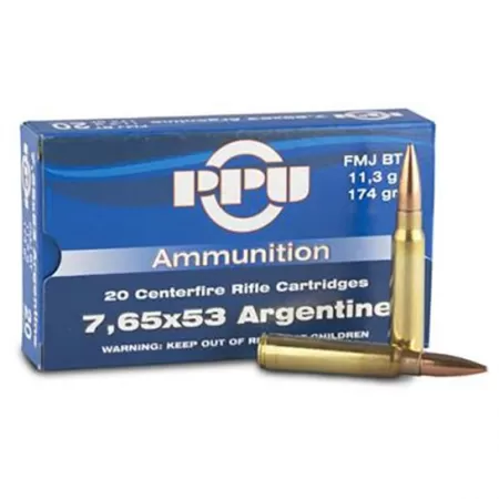 Prvi Partizan 7.65x53 Argentine FMJBT 174 gr 20 Rounds Ammunition - PP7AF