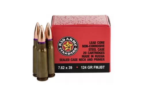 Red Army Standard Copper Jacket 7.62 X 39 124 Grain 20-Rounds FMJ