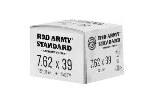 Red Army Standard Centerfire Rifle 122 gr HP Steel Cased 7.62x39 Ammunition, 20 Rounds - AM3371
