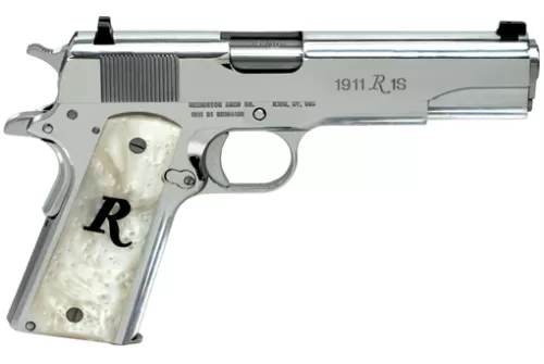 Remington 1911 R1S Pistol 45 ACP 5 in. Stainless Hi Polish Pearl 8+1 Rd.