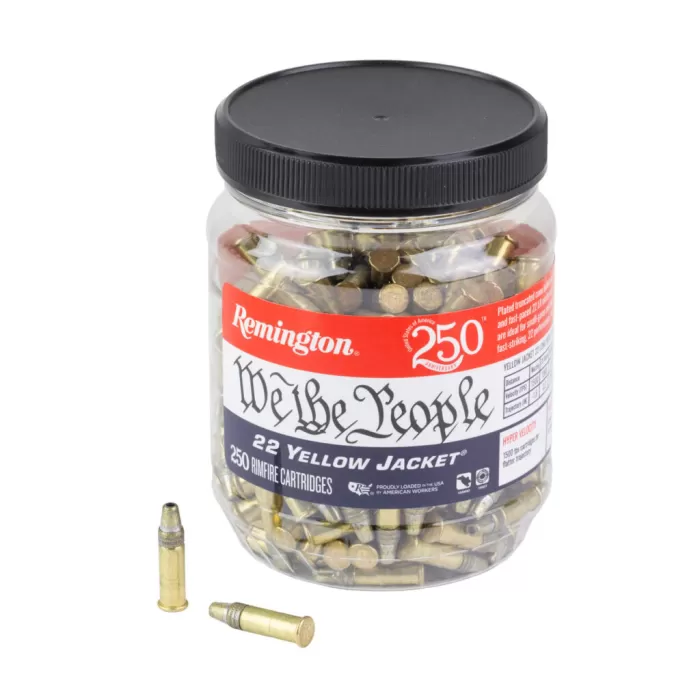Remington Yellow Jacket, 22 LR, 33gr, Truncated Cone Hollow Point, 250rd per Bottle